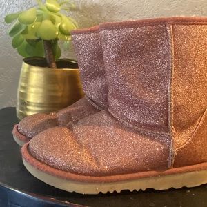 Girls Pink Sparkle Uggs